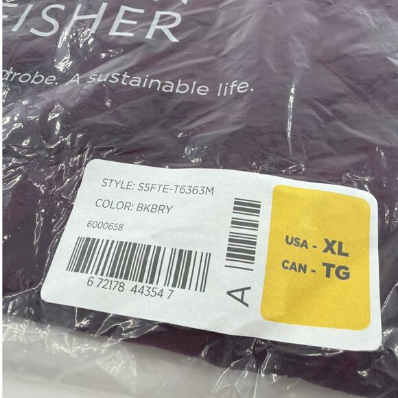 Eileen Fisher Women's Blackberry Fine Jersey Split Neck Square Top Size XL - Picture 3 of 10